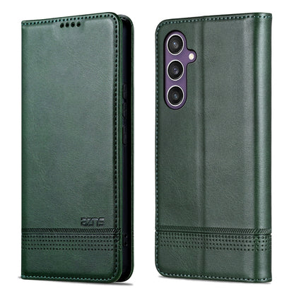 For Samsung Galaxy S24 FE 5G AZNS Magnetic Calf Texture Flip Leather Phone Case(Dark Green) - Galaxy S24 FE 5G Cases by AZNS | Online Shopping UK | buy2fix