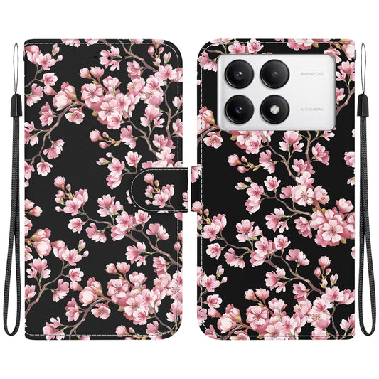 For Xiaomi Redmi K70 Pro / K70 Crystal Texture Colored Drawing Leather Phone Case(Plum Bossom) - K70 Cases by buy2fix | Online Shopping UK | buy2fix