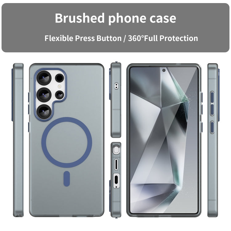 For Samsung Galaxy S25 Ultra MagSafe Frosted Translucent TPU + PC Full Coverage Phone Case(Dark Blue) - Galaxy S25 Ultra 5G Cases by buy2fix | Online Shopping UK | buy2fix