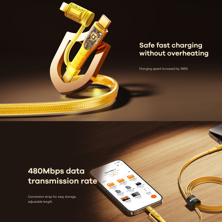 REMAX RC-C165 Prime 1.2m 60W Type-C to Type-C + 8 Pin Braided Fast Charging Cable(Gold) - 2 in 1 Cable by REMAX | Online Shopping UK | buy2fix