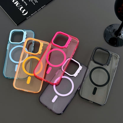 For iPhone 13 MagSafe Colorful Wavy Circle PC Hybrid TPU Phone Case(Purple) - iPhone 13 Cases by buy2fix | Online Shopping UK | buy2fix