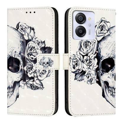 For Blackview Color 8 3D Painting Horizontal Flip Leather Phone Case(Skull) - More Brand by buy2fix | Online Shopping UK | buy2fix