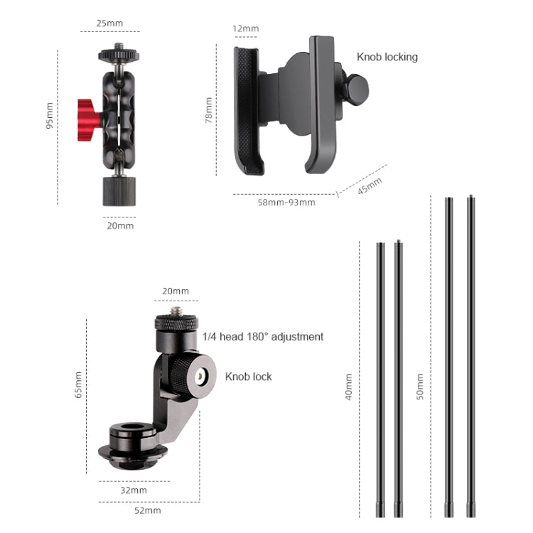 Bicycle Handlebar Holder Stem Bracket 40cm Rod Set - Bicycle Handlebar Mount by buy2fix | Online Shopping UK | buy2fix