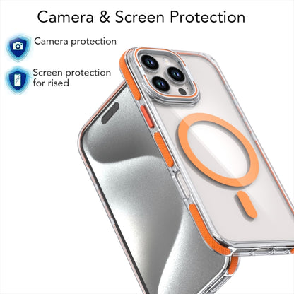 For iPhone 16 Pro Dual-Color Clear Acrylic Hybrid TPU Lens Flip Holder MagSafe Phone Case(Purple) - iPhone 16 Pro Cases by buy2fix | Online Shopping UK | buy2fix