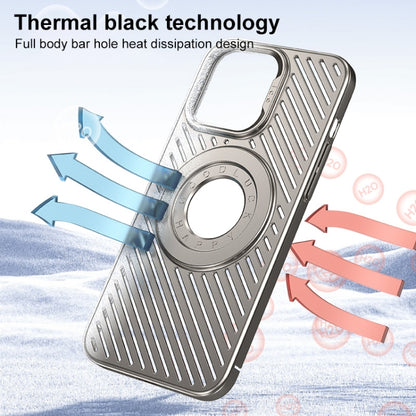 For iPhone 12 Ice Armor Cooling MagSafe Skin Feel Phone Case(Black Grey) - iPhone 12 / 12 Pro Cases by buy2fix | Online Shopping UK | buy2fix