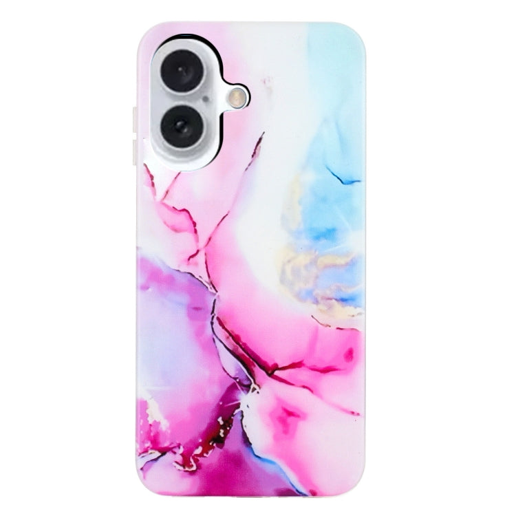 For iPhone 16 Plus IMD Marble TPU Phone Case(Pink Blue) - iPhone 16 Plus Cases by buy2fix | Online Shopping UK | buy2fix