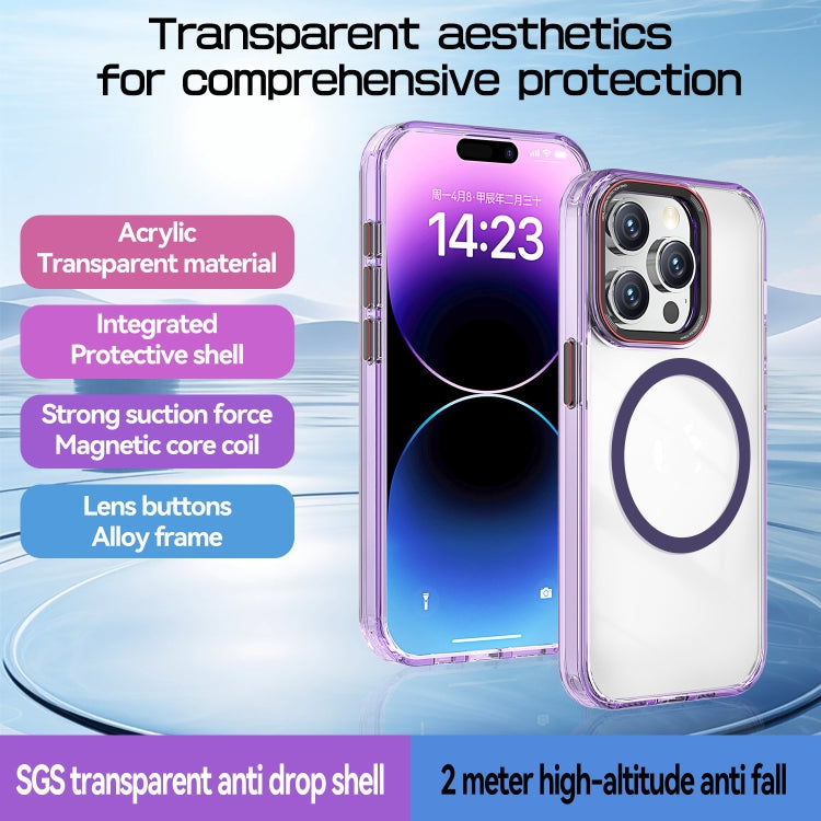 For iPhone 12 Pro Crystal TPU Hybrid PC MagSafe Phone Case(Transparent Blue) - iPhone 12 Pro Max Cases by buy2fix | Online Shopping UK | buy2fix