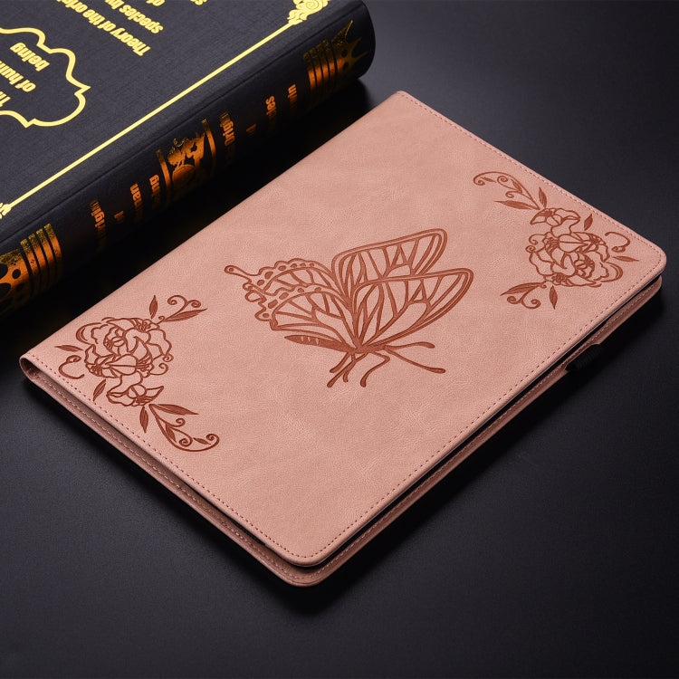 For Huawei MatePad SE 11 2024 Butterfly Flower Embossed Leather Tablet Case(Rose Gold) - Huawei by buy2fix | Online Shopping UK | buy2fix