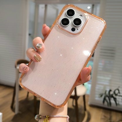 For iPhone 16 Pro Glitter Powder TPU Hybrid PC Phone Case(Orange) - iPhone 16 Pro Cases by buy2fix | Online Shopping UK | buy2fix