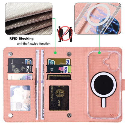 For iPhone 16 Pro ViLi GHA-C Series RFID MagSafe Magnetic Flip Leather Phone Case(Pink) - iPhone 16 Pro Cases by ViLi | Online Shopping UK | buy2fix