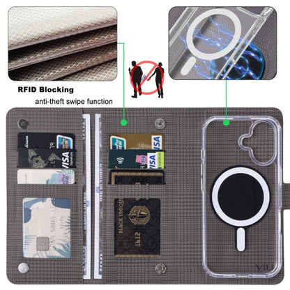 For iPhone 16 Pro Max ViLi GHA-C Series RFID MagSafe Magnetic Flip Leather Phone Case(Grey) - iPhone 16 Pro Max Cases by ViLi | Online Shopping UK | buy2fix