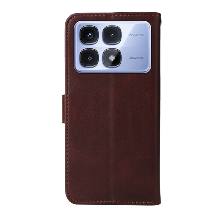 For Redmi K70 Ultra Classic Calf Texture Flip Leather Phone Case(Brown) - Xiaomi Cases by buy2fix | Online Shopping UK | buy2fix