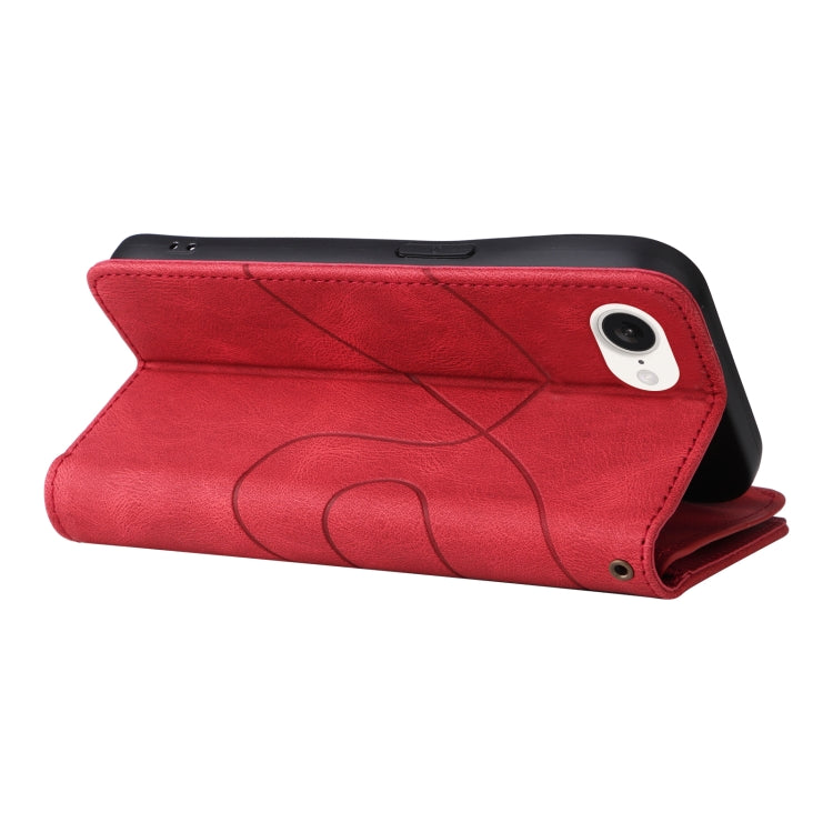 For iPhone SE 2024 Dual-color 9 Card Slots Zipper Wallet Leather Phone Case(Red) - More iPhone Cases by buy2fix | Online Shopping UK | buy2fix