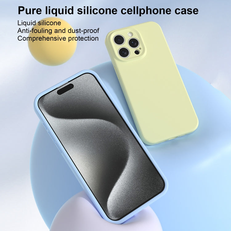 For iPhone 16 Pro Precise Hole Liquid Silicone Jelly Color Full Coverage Phone Case(Navy Blue) - iPhone 16 Pro Cases by buy2fix | Online Shopping UK | buy2fix