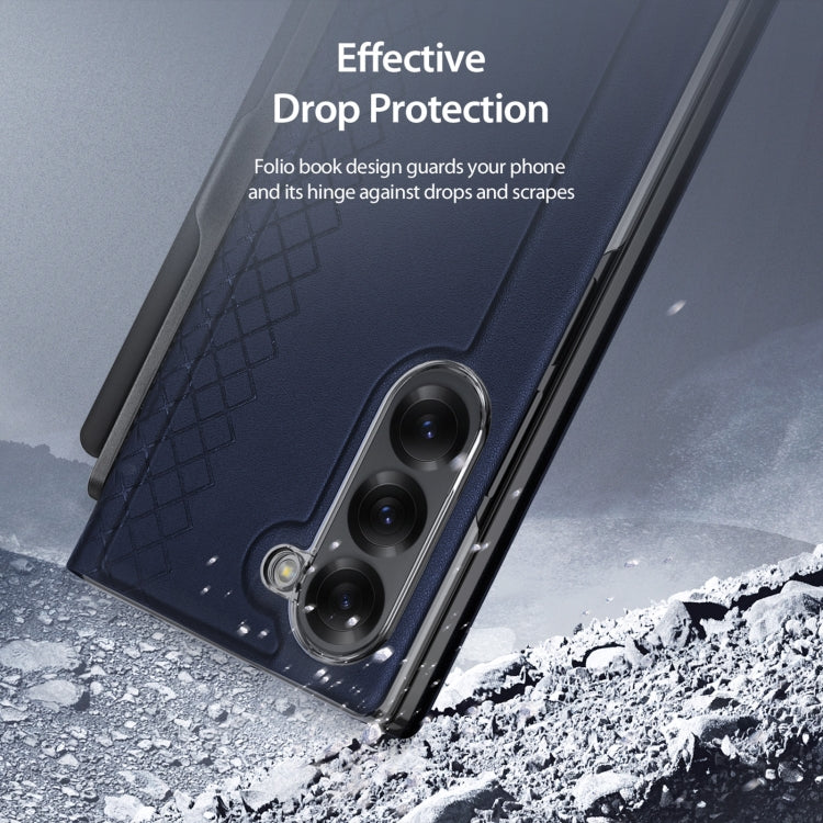 For Samsung Galaxy Z Fold6 DUX DUCIS Bril Series PU + TPU Phone Case with Pen Slot(Blue) - Galaxy Z Fold6 5G Cases by DUX DUCIS | Online Shopping UK | buy2fix