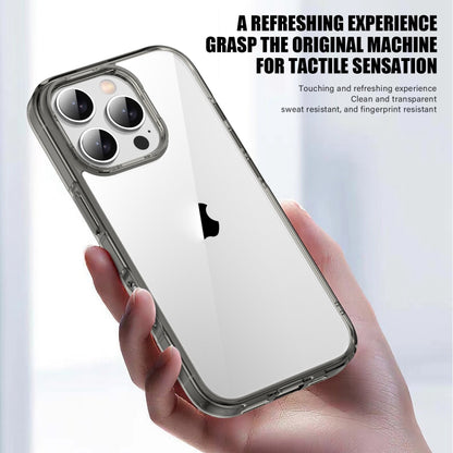 For iPhone 16 Plus PC Hybrid TPU Full Coverage Shockproof Phone Case(Transparent Black) - iPhone 16 Plus Cases by buy2fix | Online Shopping UK | buy2fix