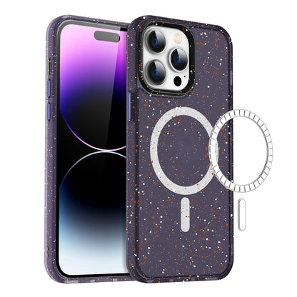 For iPhone 14 Pro Max Colorful Ink-splash Magsafe PC Hybrid TPU Phone Case(Purple) - iPhone 14 Pro Max Cases by buy2fix | Online Shopping UK | buy2fix