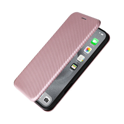 For iPhone 16 Pro Max Carbon Fiber Texture Flip Leather Phone Case(Pink) - iPhone 16 Pro Max Cases by buy2fix | Online Shopping UK | buy2fix