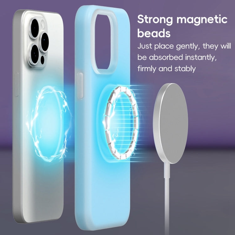 For iPhone 15 Jelly Liquid Silicone MagSafe Magnetic Phone Case(Blue) - iPhone 15 Cases by buy2fix | Online Shopping UK | buy2fix