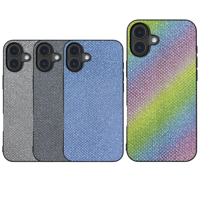 For iPhone 16 Plus Diamond Black Frame Phone Case(Rainbow Diamond) - iPhone 16 Plus Cases by buy2fix | Online Shopping UK | buy2fix