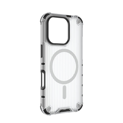 For iPhone 16 Pro Grating Airbag Shockproof MagSafe Frosted Phone Case(Transparent) - iPhone 16 Pro Cases by buy2fix | Online Shopping UK | buy2fix