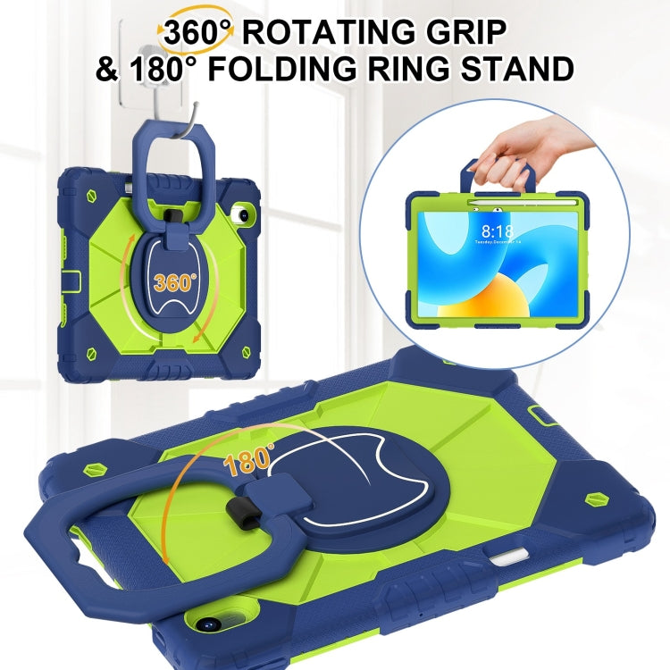 For Huawei Matepad 11.5 2023 Contrast Color Robot Silicone Hybrid PC Tablet Case(Navy Yellow Green) - Huawei by buy2fix | Online Shopping UK | buy2fix