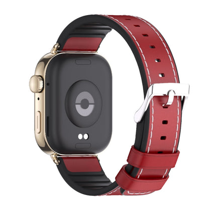 For Huawei Watch Fit3 MIJOBS TPU Leather Watch Band(Red Light Gold) - Watch Bands by MIJOBS | Online Shopping UK | buy2fix