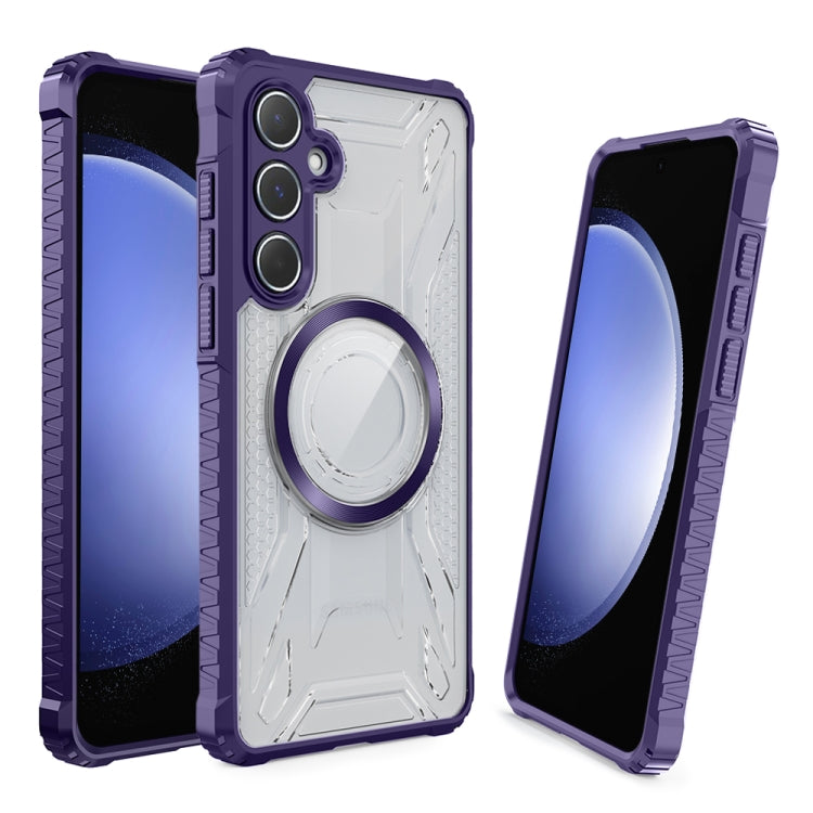 For Samsung Galaxy S23 FE 5G CD Texture Magsafe Phone Case(Dark Purple) - Galaxy S23 FE 5G Cases by buy2fix | Online Shopping UK | buy2fix