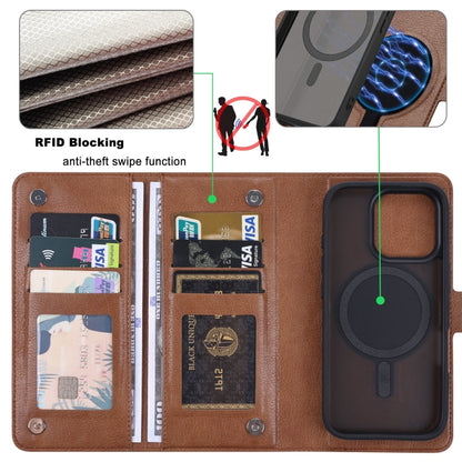 For iPhone 16 Pro ViLi GVA Series MagSafe Magnetic RFID Leather Phone Case(Brown) - iPhone 16 Pro Cases by ViLi | Online Shopping UK | buy2fix