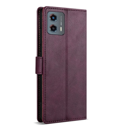 For Motorola Moto G Stylus 2024 N.BEKUS CSJ-P1 Solid Color Leather Phone Case(Wine Red) - Motorola Cases by N.BEKUS | Online Shopping UK | buy2fix