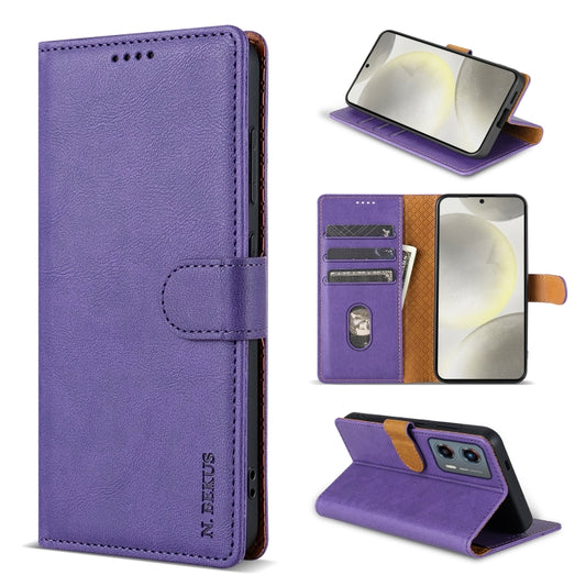 For Motorola Moto G 5G 2024 N.BEKUS CSJ-P1 Solid Color Leather Phone Case(Purple) - Motorola Cases by N.BEKUS | Online Shopping UK | buy2fix