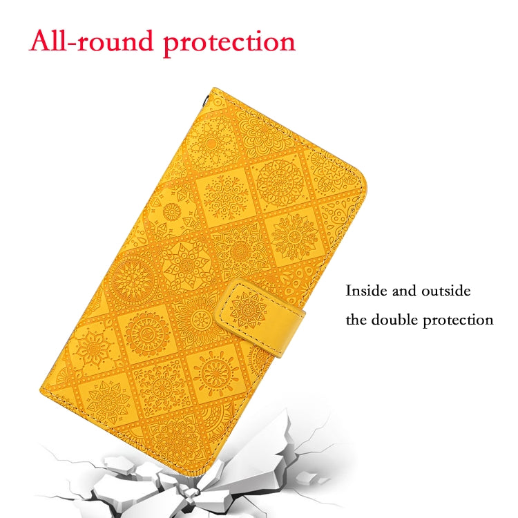 For Samsung Galaxy S25 Ultra 5G Ethnic Style Embossed Pattern Leather Phone Case(Yellow) - Galaxy S25 Ultra 5G Cases by buy2fix | Online Shopping UK | buy2fix