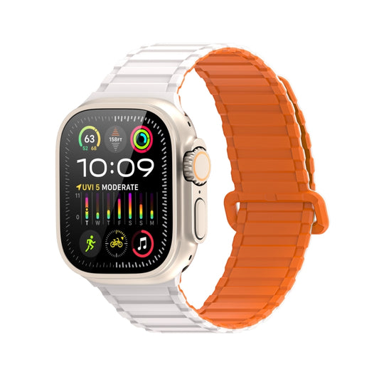 For Apple Watch Ultra 49mm DUX DUCIS KJ Series Magnetic Buckle Silicone Watch Band(Starlight Orange) - Watch Bands by DUX DUCIS | Online Shopping UK | buy2fix