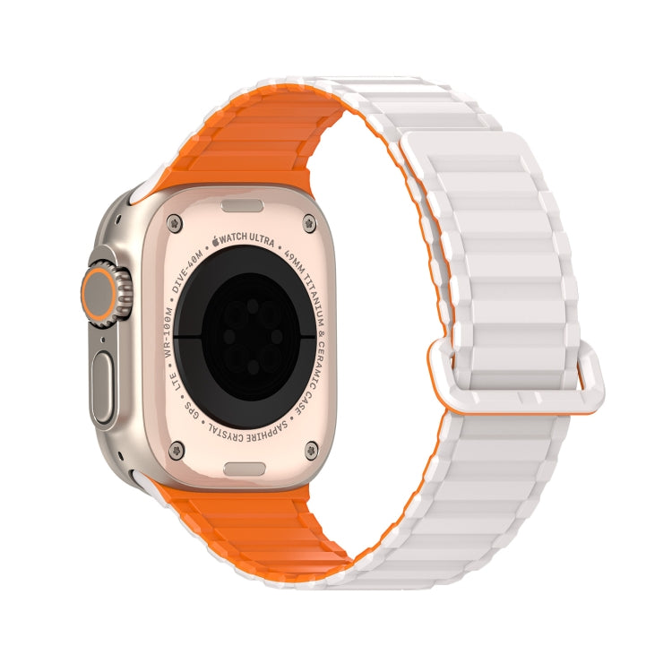 For Apple Watch Series 8 45mm DUX DUCIS KJ Series Magnetic Buckle Silicone Watch Band(Starlight Orange) - Watch Bands by DUX DUCIS | Online Shopping UK | buy2fix