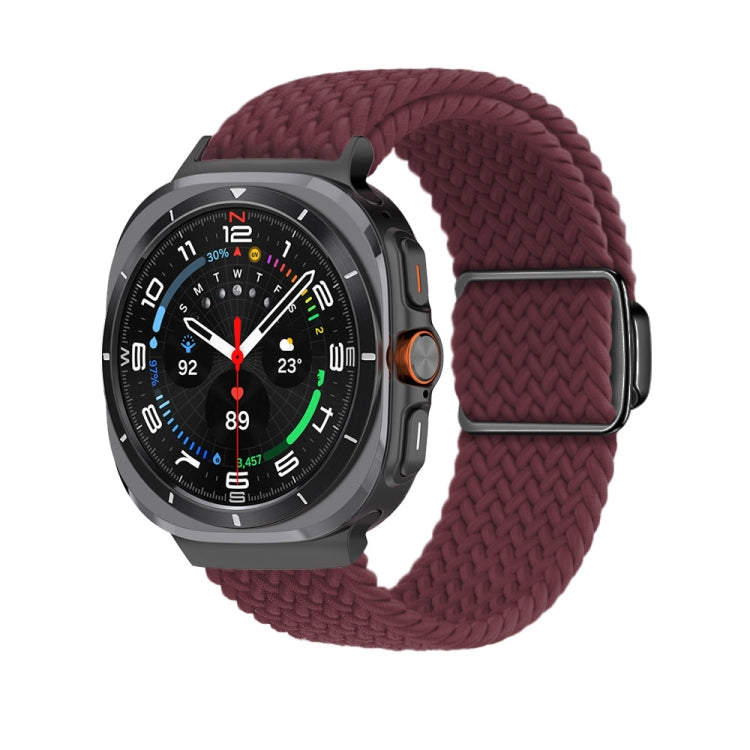 For Samsung Galaxy Watch Ultra 47mm Nylon Loop Magnetic Buckle Watch Band(Wine Red) - Watch Bands by buy2fix | Online Shopping UK | buy2fix