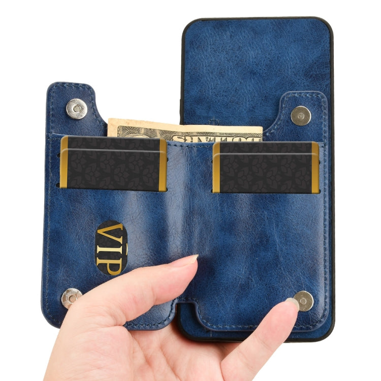 For Redmi K70 Ultra Cow Pattern Sewing Card Bag Phone Case(Blue) - Xiaomi Cases by buy2fix | Online Shopping UK | buy2fix