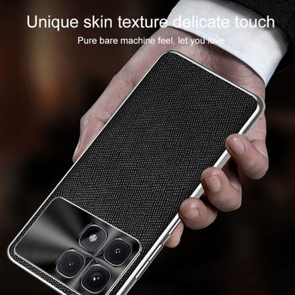 For Redmi K70 Silver Edge Cross Texture PU Leather Phone Case(Red) - K70 Cases by buy2fix | Online Shopping UK | buy2fix