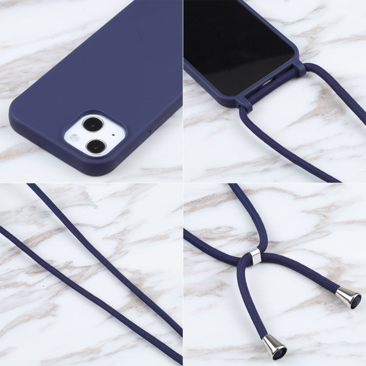 For iPhone 16 Pro Candy Colors TPU Protective Phone Case with Lanyard (Dark Blue) - iPhone 16 Pro Cases by buy2fix | Online Shopping UK | buy2fix