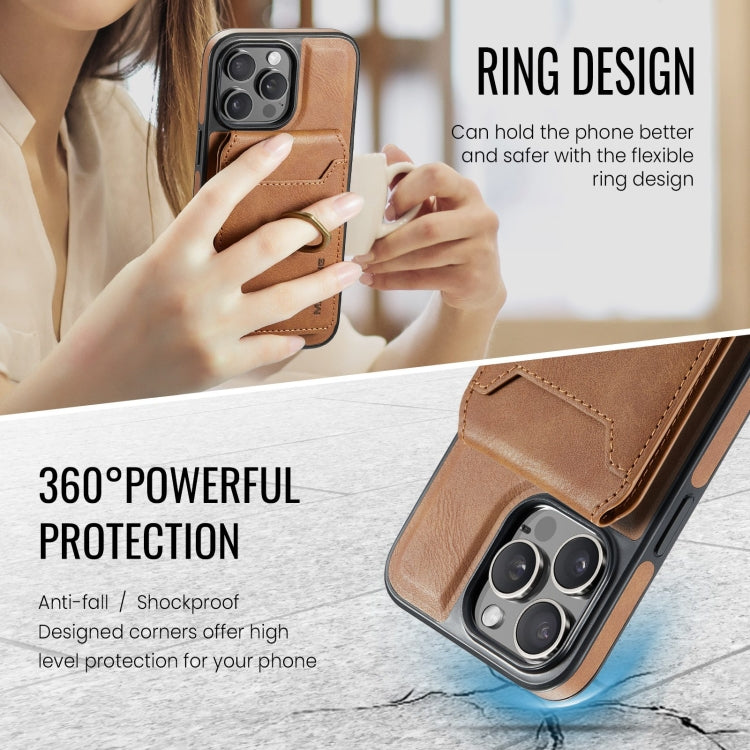 For iPhone 14 Plus DG.MING K1 MagSafe Detachable Wallet RFID Back Cover Phone Case(Brown) - iPhone 14 Plus Cases by DG.MING | Online Shopping UK | buy2fix