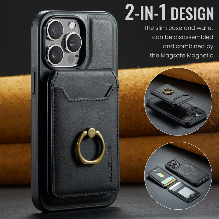 For iPhone 14 Pro DG.MING K1 MagSafe Detachable Wallet RFID Back Cover Phone Case(Black) - iPhone 14 Pro Cases by DG.MING | Online Shopping UK | buy2fix