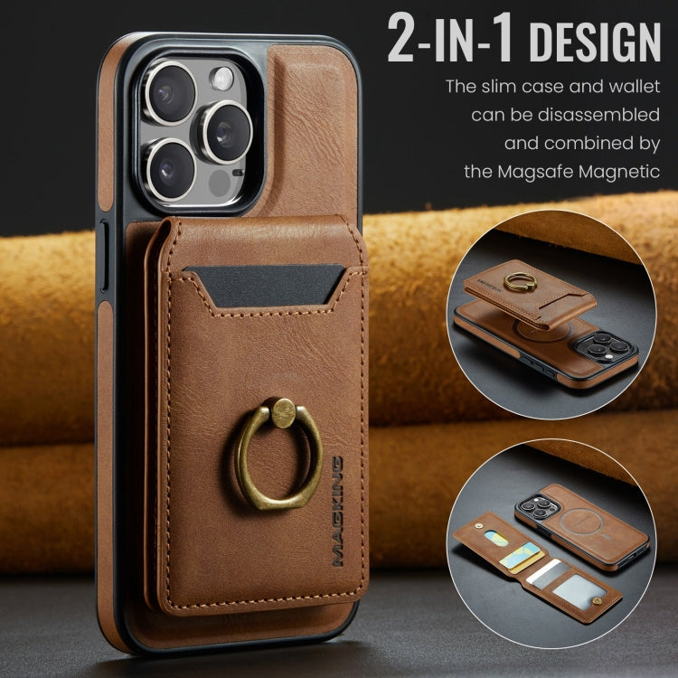 For iPhone 14 Pro DG.MING K1 MagSafe Detachable Wallet RFID Back Cover Phone Case(Brown) - iPhone 14 Pro Cases by DG.MING | Online Shopping UK | buy2fix