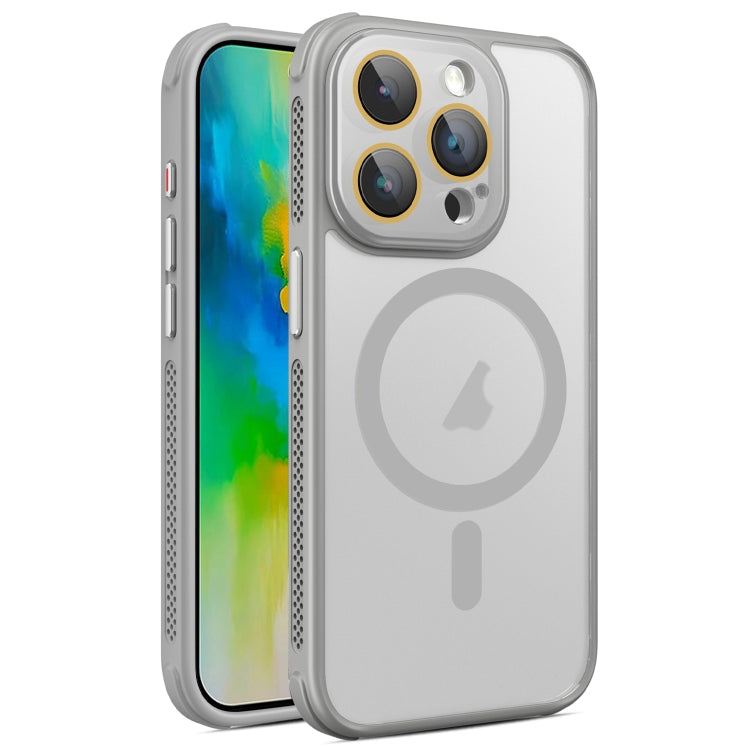 For iPhone 16 Pro Side Cooling Skin Feel Frosted MagSafe Magnetic Phone Case(Grey) - iPhone 16 Pro Cases by buy2fix | Online Shopping UK | buy2fix