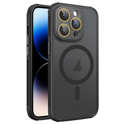 For iPhone 14 Pro Side Cooling Skin Feel Frosted MagSafe Magnetic Phone Case(Black) - iPhone 14 Pro Cases by buy2fix | Online Shopping UK | buy2fix