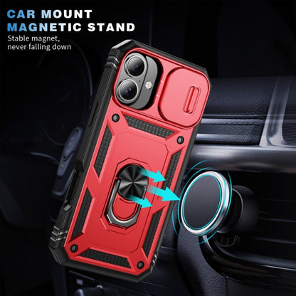 For iPhone 16 Sliding Camshield TPU + PC Phone Case with Holder(Red+Black) - iPhone 16 Cases by buy2fix | Online Shopping UK | buy2fix