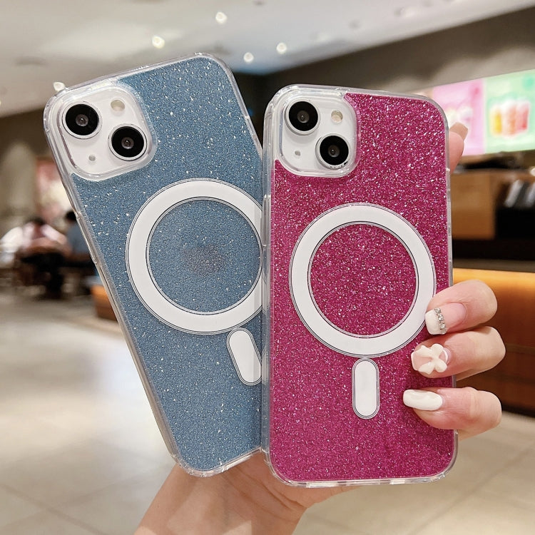 For iPhone 16 Pro Max Acrylic Transparent Glitter MagSafe Phone Case(Blue) - iPhone 16 Pro Max Cases by buy2fix | Online Shopping UK | buy2fix