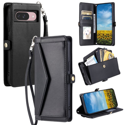 For Google Pixel 9 / 9 Pro Wallet Multi-card Slot Leather Phone Case with Lanyard(Black) - Google Cases by buy2fix | Online Shopping UK | buy2fix