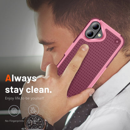 For iPhone 16 PC + TPU Shockproof Protective Phone Case(Pink+Dark Red) - iPhone 16 Cases by buy2fix | Online Shopping UK | buy2fix