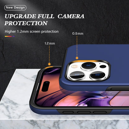 For iPhone 16 Pro Max PC Hybrid TPU Magnetic Ring Holder Phone Case(Navy Blue) - iPhone 16 Pro Max Cases by buy2fix | Online Shopping UK | buy2fix