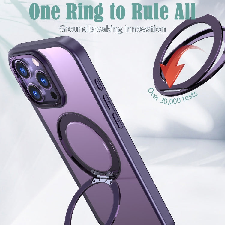 For iPhone 16 Pro Max Wing Series MagSafe Magnetic Ring Holder Phone Case(Dark Purple) - iPhone 16 Pro Max Cases by buy2fix | Online Shopping UK | buy2fix