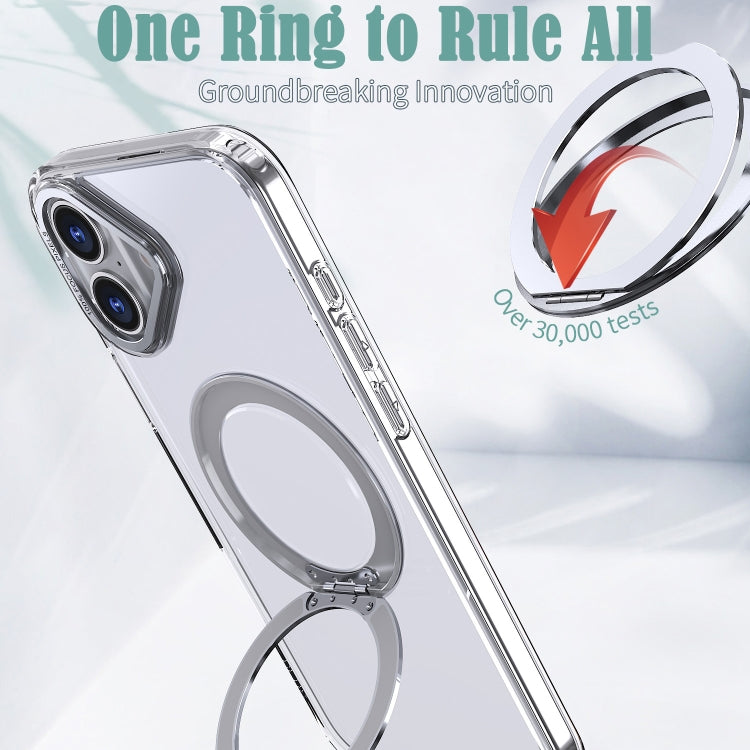 For iPhone 16 Plus Wing Series MagSafe Magnetic Ring Holder Phone Case(Transparent) - iPhone 16 Plus Cases by buy2fix | Online Shopping UK | buy2fix